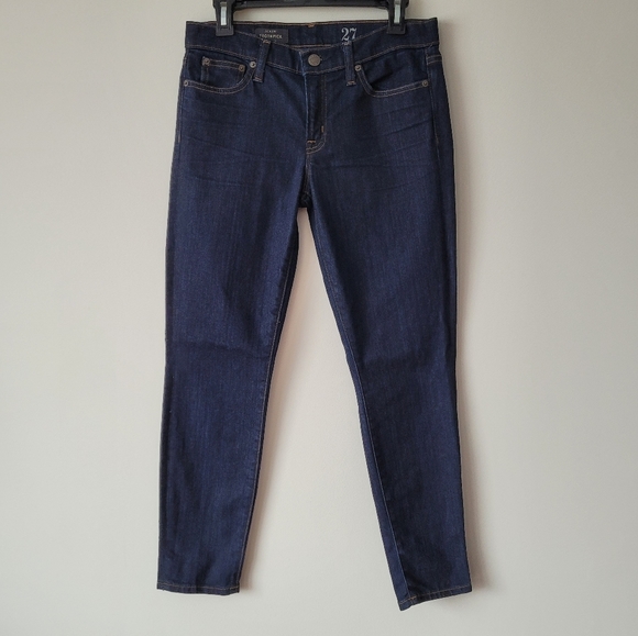 J. Crew Toothpick Dark Wash Mid Rise Slender Ankle Jeans Size 27 - Picture 3 of 15